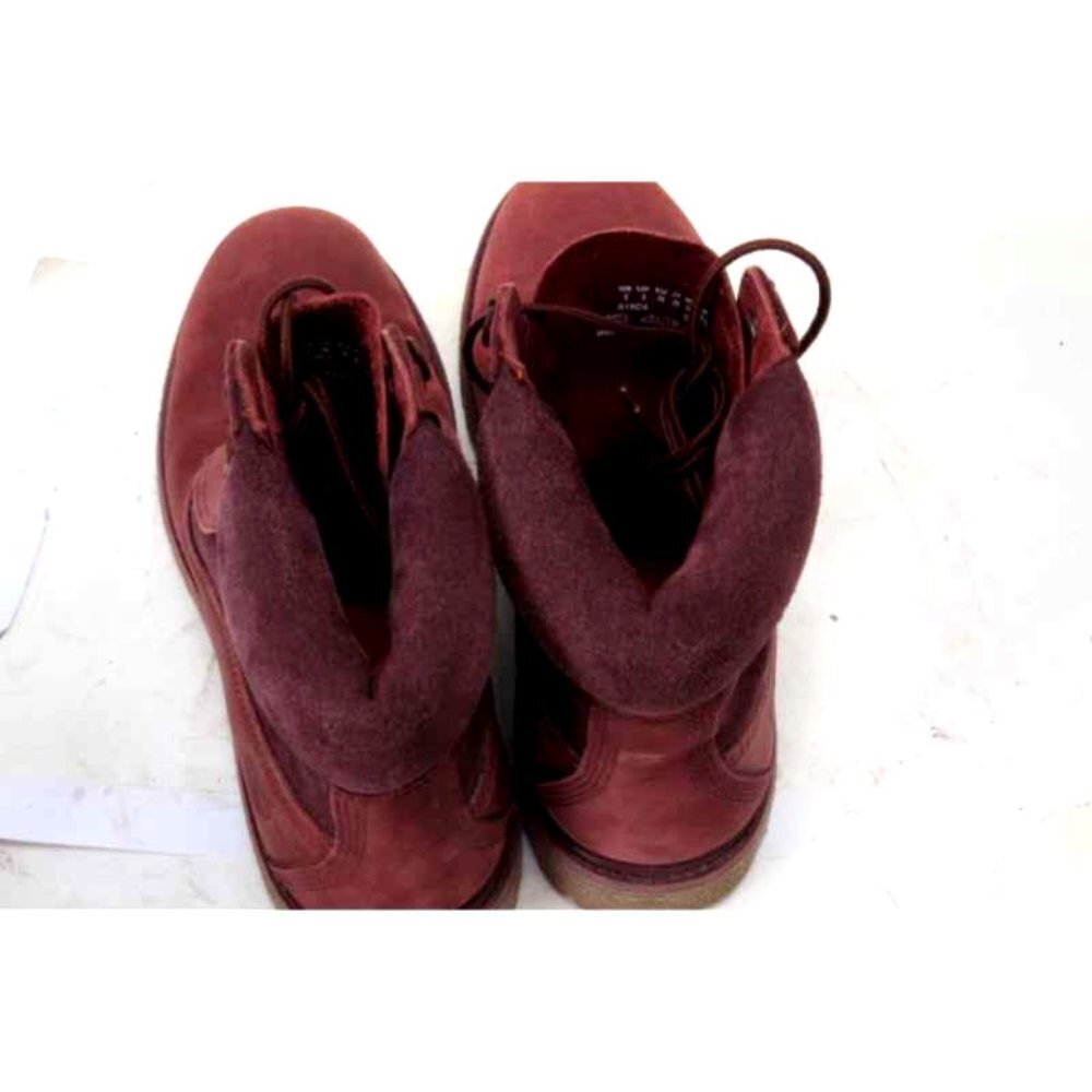 Timberland  6-INCH PREMIUM D-RING WATERPROOF BOOTS hiking boots maroon sz 8 - Picture 4 of 11